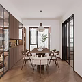 Warm Wood Tone Open Plan Living And Dining Room Interior Design With Comfortable Soft Furnishings