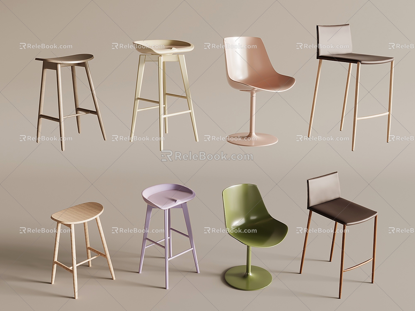 Modern Bar Chair Bar Stool Bar Table Chair High Stool Backrest Bar Chair Armless Bar Chair model