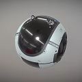 Spherical Black And White Device With Surface Mechanical Components And Top Protrusions 3d model