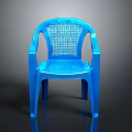 Blue Plastic Chair with Armrests and Mesh Backrest Design for Home Use
