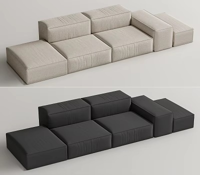 Modern Multiplayer Sofa Living Divani Multiplayer Sofa Tofu Block Sofa 3d model
