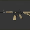 Modern Tactical Rifle With Black And Tan Color Ergonomic Grip And Rail System