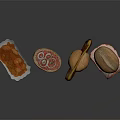 Delicious Assorted Food Display With Fresh Bread Sliced Meat And Jelly