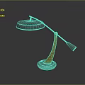 Modern Stylish Table Lamp Design With Metal Shade Adjustable Arm And Wooden Curved Base