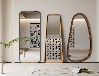 Silent mirror shaped full-body mirror 3d model