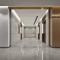 modern elevator hall standard floor elevator hall 3d model