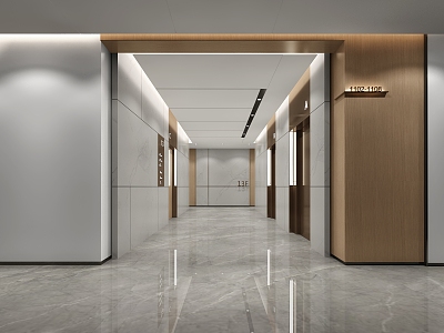 modern elevator hall standard floor elevator hall 3d model