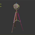Blue Globe On Wooden Tripod Stand For Decorative Display Piece