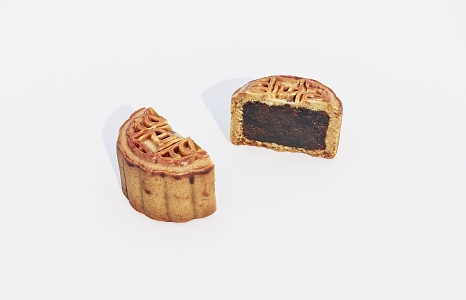 Food pastry moon cake 3d model