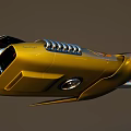 Yellow Flying Car With Streamlined Design Transparent Cockpit Black Components And Wings