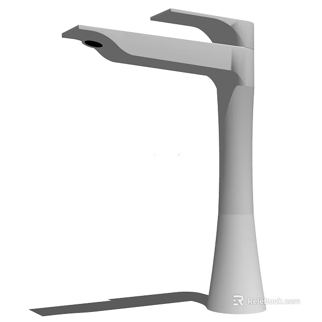 Sleek Modern Kitchen Faucet With Single Handle Design And Polished Chrome Finish 3d model 