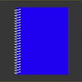 Modern Electronic Notebook With Blue Cover And Spiral Binding On Black Surface 3d model