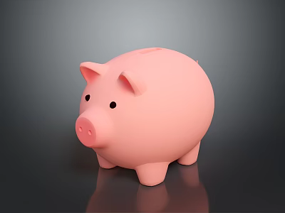 Cute Pink Piggy Bank as Decorative Home Accessory for Saving Money 3d model