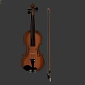 Wooden Violin Musical Instrument with Bow Strings Tuning Pegs and Scroll Design