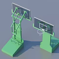 Green Portable Basketball Hoops Sports Equipment With Backboards For Outdoor Use