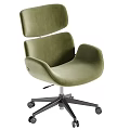Modern Minimalist Beige Office Desk and Chair Set with Armrests Swivel Base and Wheels