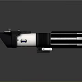 Detailed Black And Silver Lightsaber Hilt With Metallic Components And Switch
