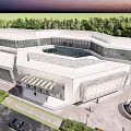 Modern Library Architecture Library 3d model