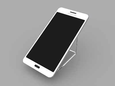 White Modern Smartphone With Black Screen On Stand And Sleek Design 3d model