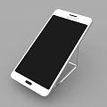 White Modern Smartphone With Black Screen On Stand And Sleek Design