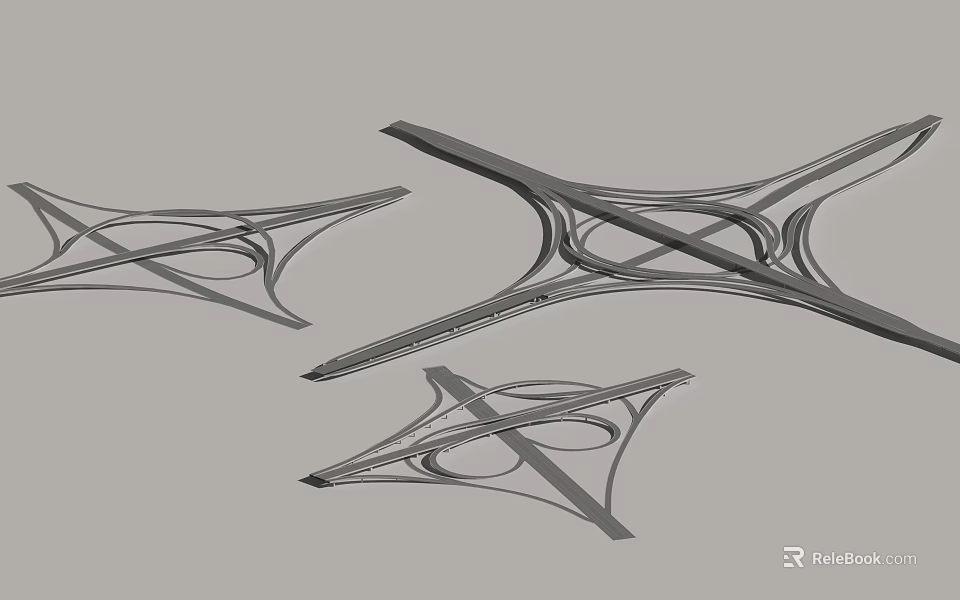 Modern Abstract Bridge With Geometric Structures And Architectural Design Elements 3d model