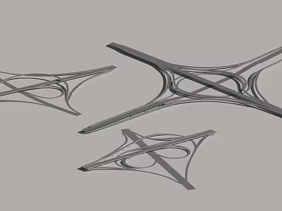 Modern Overpass Elevated 3d model Modern Overpass Elevated 3d model