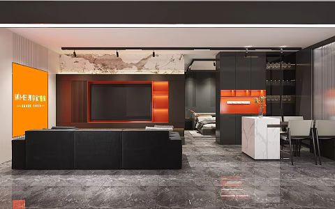 Modern Furniture Exhibition Room Furniture Combination 3d model