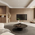 Quiet living room background wall 3d model