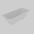 Modern White Freestanding Bathtub With Sleek Surface And Metal Legs
