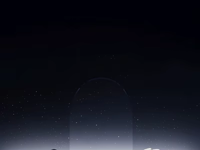 Starry Night Scene With Dark Background And Archway Featuring Light Spots 3d model