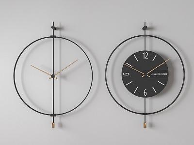 Modern clock wall clock combination 3d model