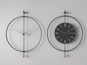 Modern clock wall clock combination 3d model