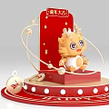Cartoon Dragon Year of the Dragon New Year Photo Check In Spot With Red Background