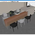 Modern Nakajima Dining Table and Chair Island Table 3d model