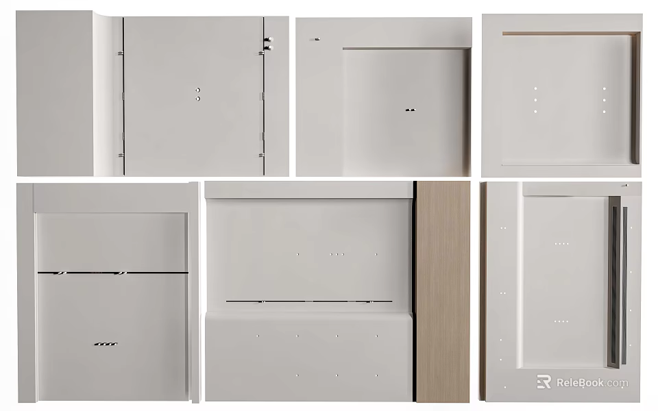 Modern Ceiling Panel Designs With White Finish And Wooden Accent Styles 3d model