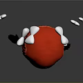 Cute Red Hair Cartoon Game Character In Red Dress With Open Arms And Floating Hearts