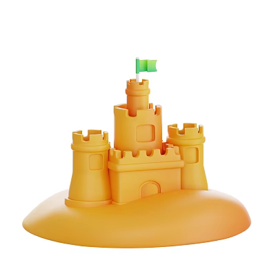 Modern Beach Toy Sandcastle Cartoon Toy 3d model