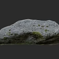 Natural Stone and Wood Decorative Piece with Mossy Surface and Earthy Design