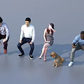 Men and women with multiple characters 3d model