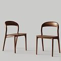 Modern Wooden Dining Chairs With Curved Backrest And Minimalist Design For Home