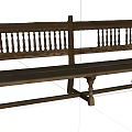 Outdoor Wooden Bench With Carved Slatted Back And Rustic Leg Design