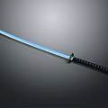 Traditional Japanese Katana Weapon With Sharp Blade And Black Handle Design