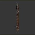 Medieval Battle Axe With Double Blades Spiked Design And Wooden Handle 3D Rendering