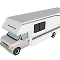 Functional RV With White Exterior Large Windows And Spacious Interior 3d model