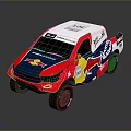 Red Bull Total Sponsored Racing Truck With Red Blue Yellow Body Design