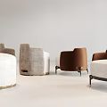 Modern single sofa stool 3d model