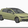 Yellow Hatchback Car with Black Roof Sporty Wheels Modern Exterior Design and Driver Inside
