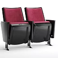 Red Fabric Single Sofa With Black Armrests And Modern Metal Leg Design For Living Room