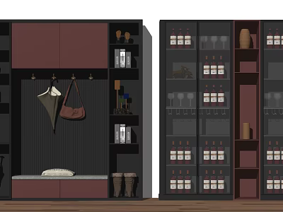 Modern Wine Cabinet Wine Cabinet Entrance Shoe Cabinet Jewelry Ornaments 3d model