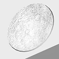 Gray Background Wall With Detailed 3D Moon Model Showing Crater Surface